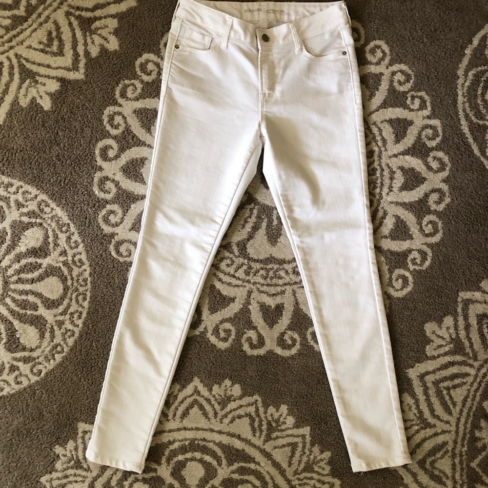 Old Navy Midrise White Rockstars